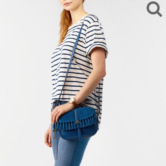 Fossil Kendall Tasseled Cross Body Bag NWT - Picture 4 of 7