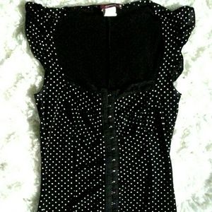 Black/White Polka Dot Corset Top
