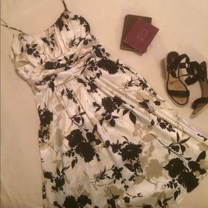 Black and white satin dress