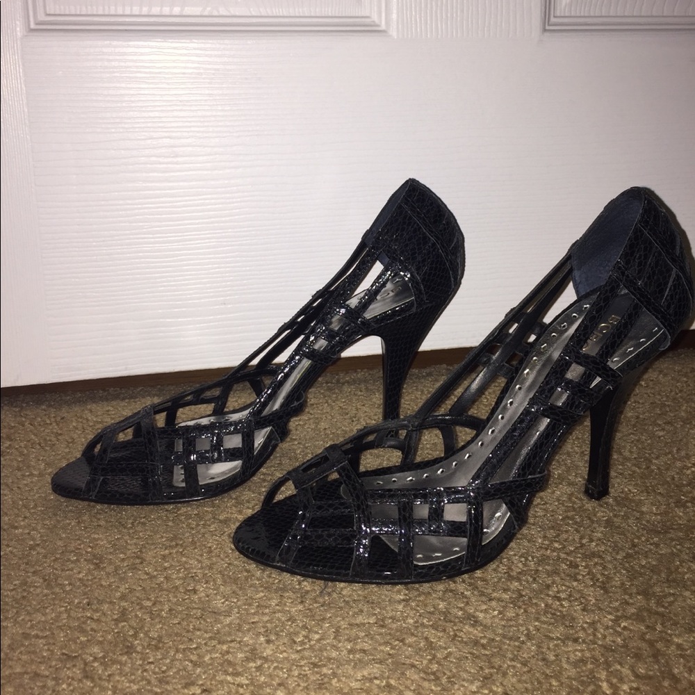 Black strapped BCBGirls heels