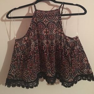 Open back high neck tank top