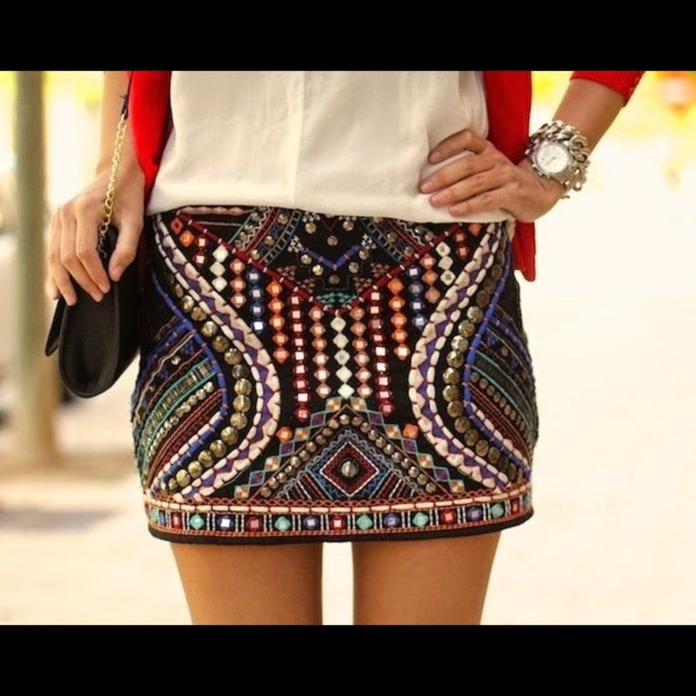 Flash Sale! Asos see u soon tribal mini skirt - Picture 1 of 4