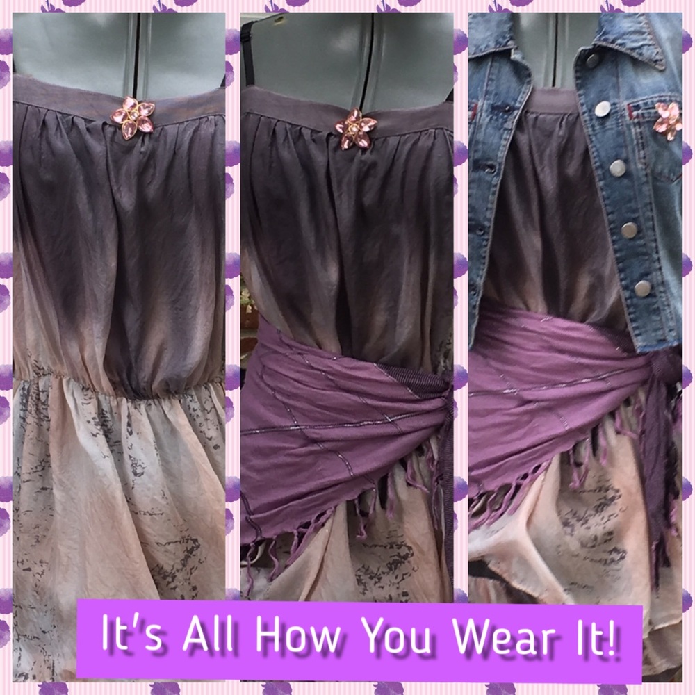 Short  100% Silk Dress by Line & Dot Size M.