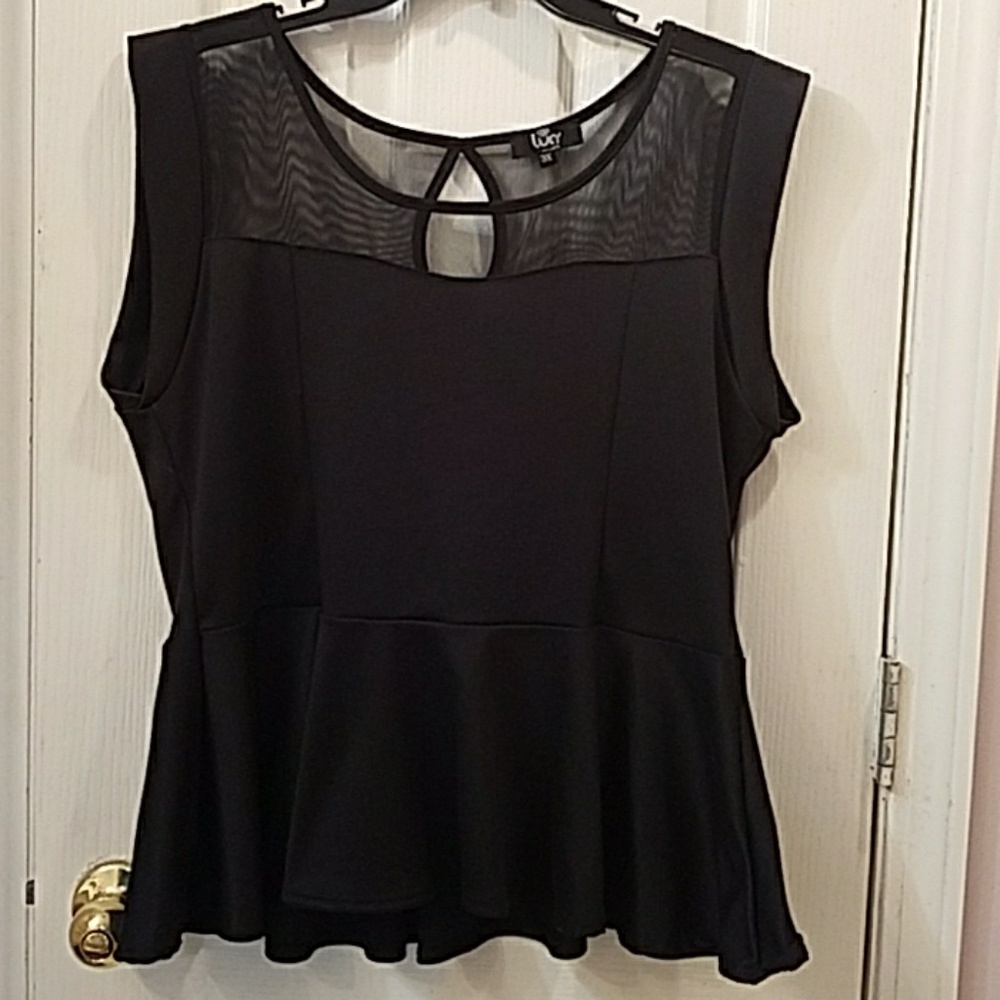 NWOT Black Peplum Shirt
