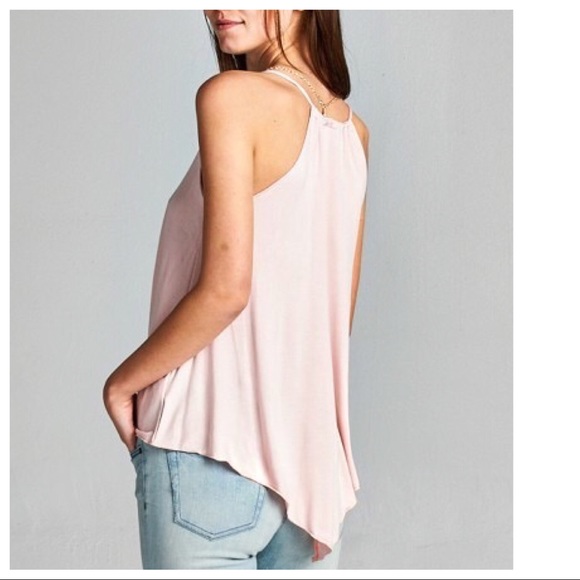 Jersey V-Neck Gathered Asymmetric Racerback Top - Picture 4 of 4