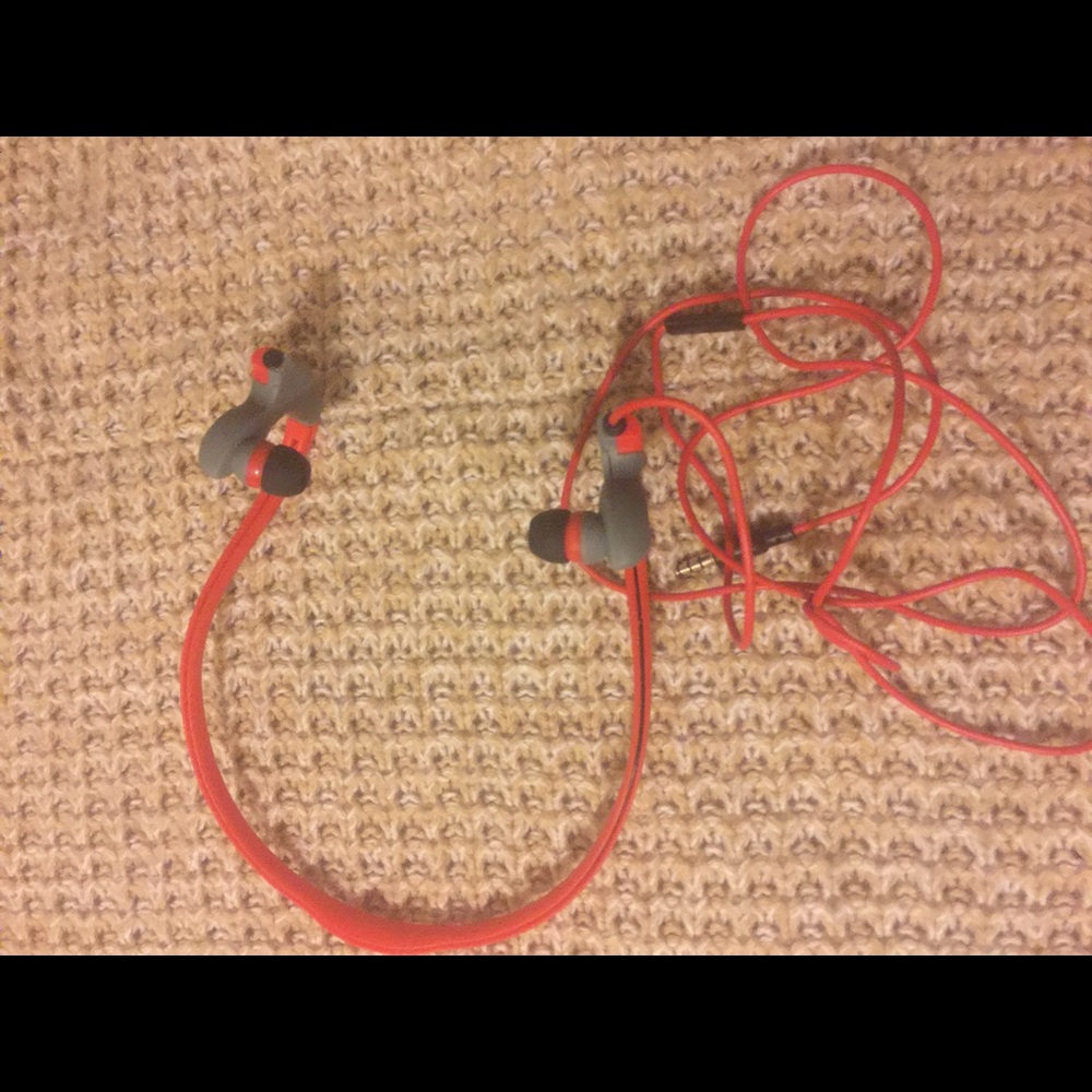 Red wireless sport headphones