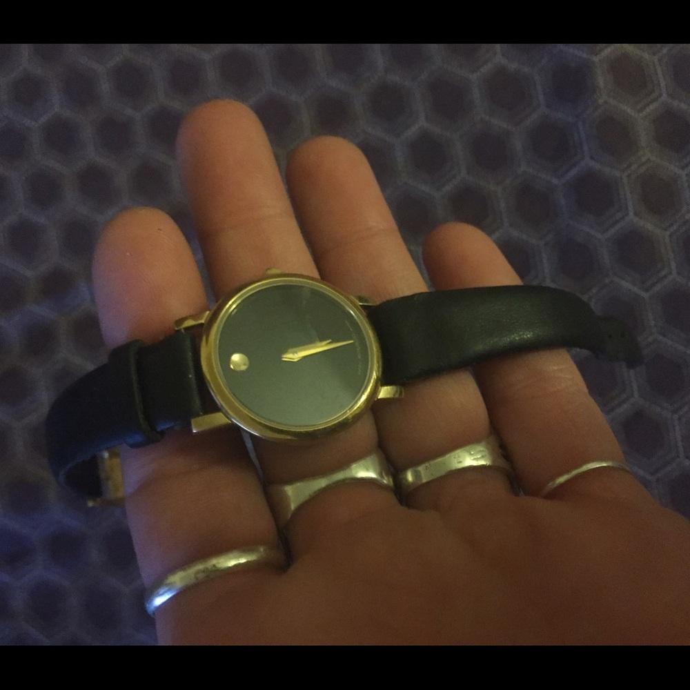 Movado women's museum calfskin leather watch