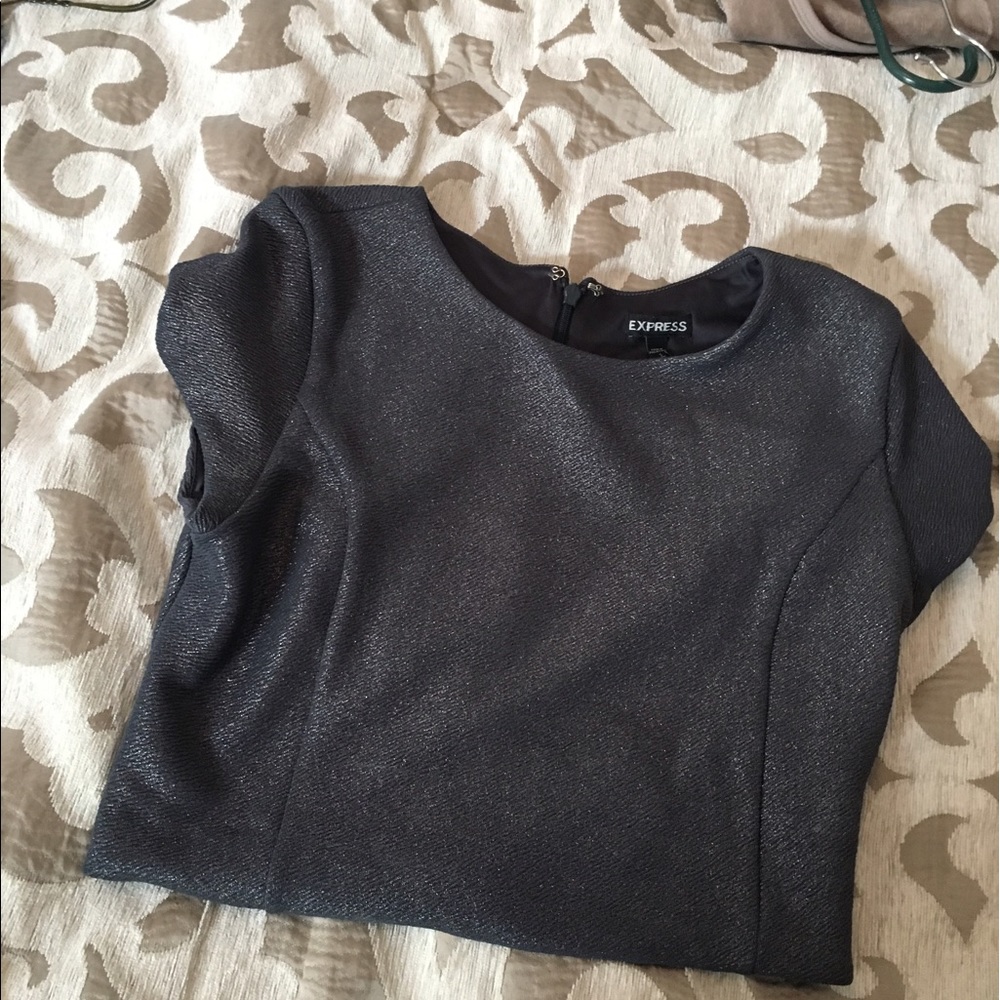 Express crop top two piece skirt set