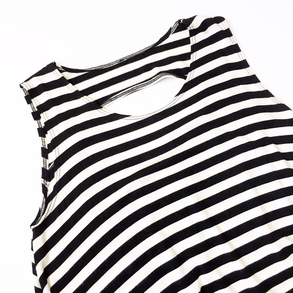 Striped Scoop Neck Swing Dress with Cutout Back - Picture 2 of 7