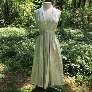 Vintage Floral Halter Dress
