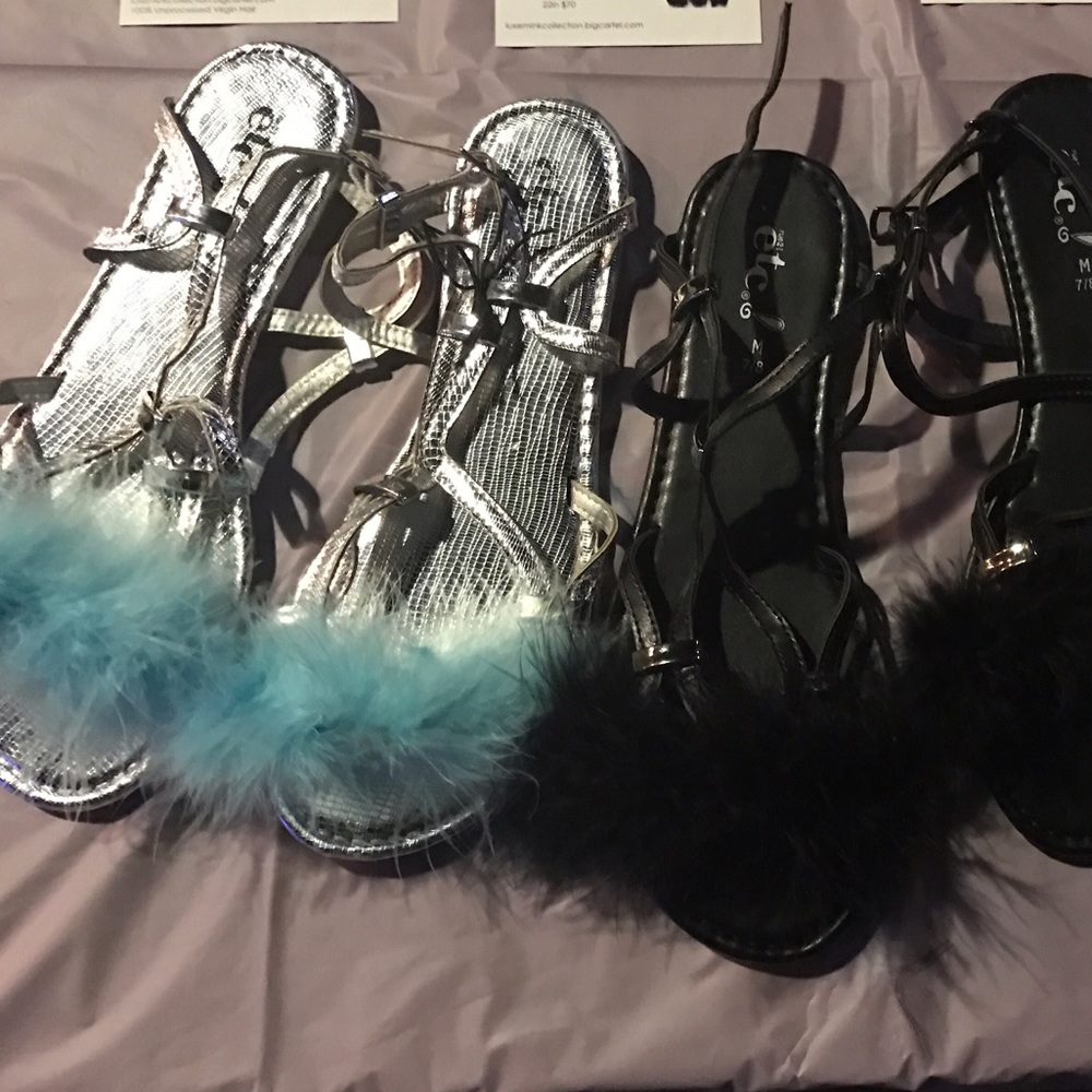 Furry sandals
