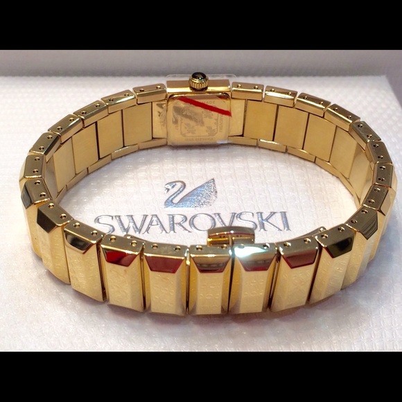 NWOT?Swarovski?Baguette Gold Bangle Watch0999987 main image 5