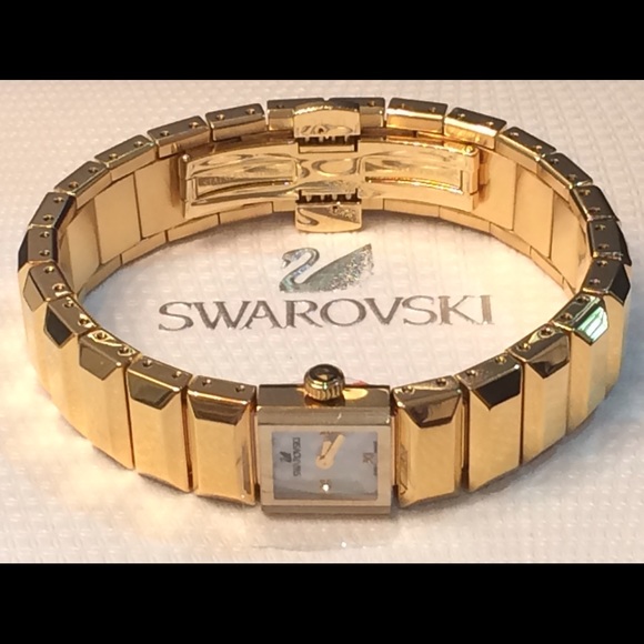 NWOT?Swarovski?Baguette Gold Bangle Watch0999987 main image 8