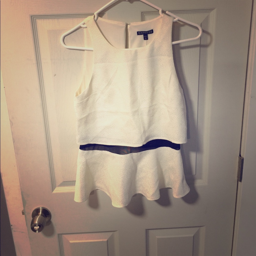 White peplum top