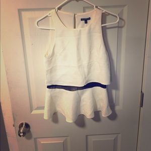 White peplum top