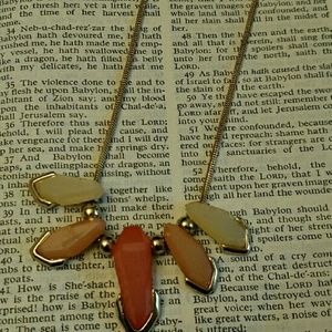 New Guitar String Gold Tone Statement Necklace