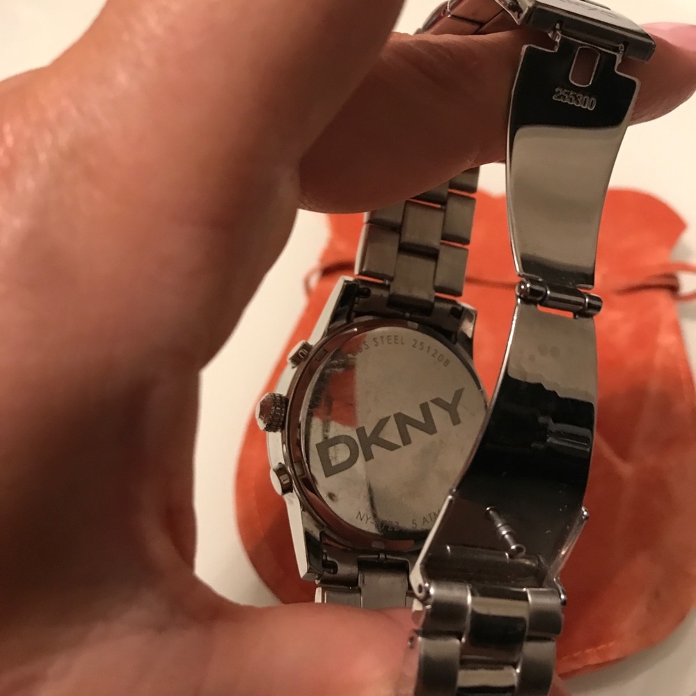 DKNY watch with multi colored crystals on face. - Picture 3 of 8