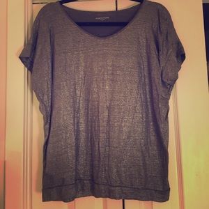 Eileen Fisher Silver Dolman Sleeve Shirt. Sz S.