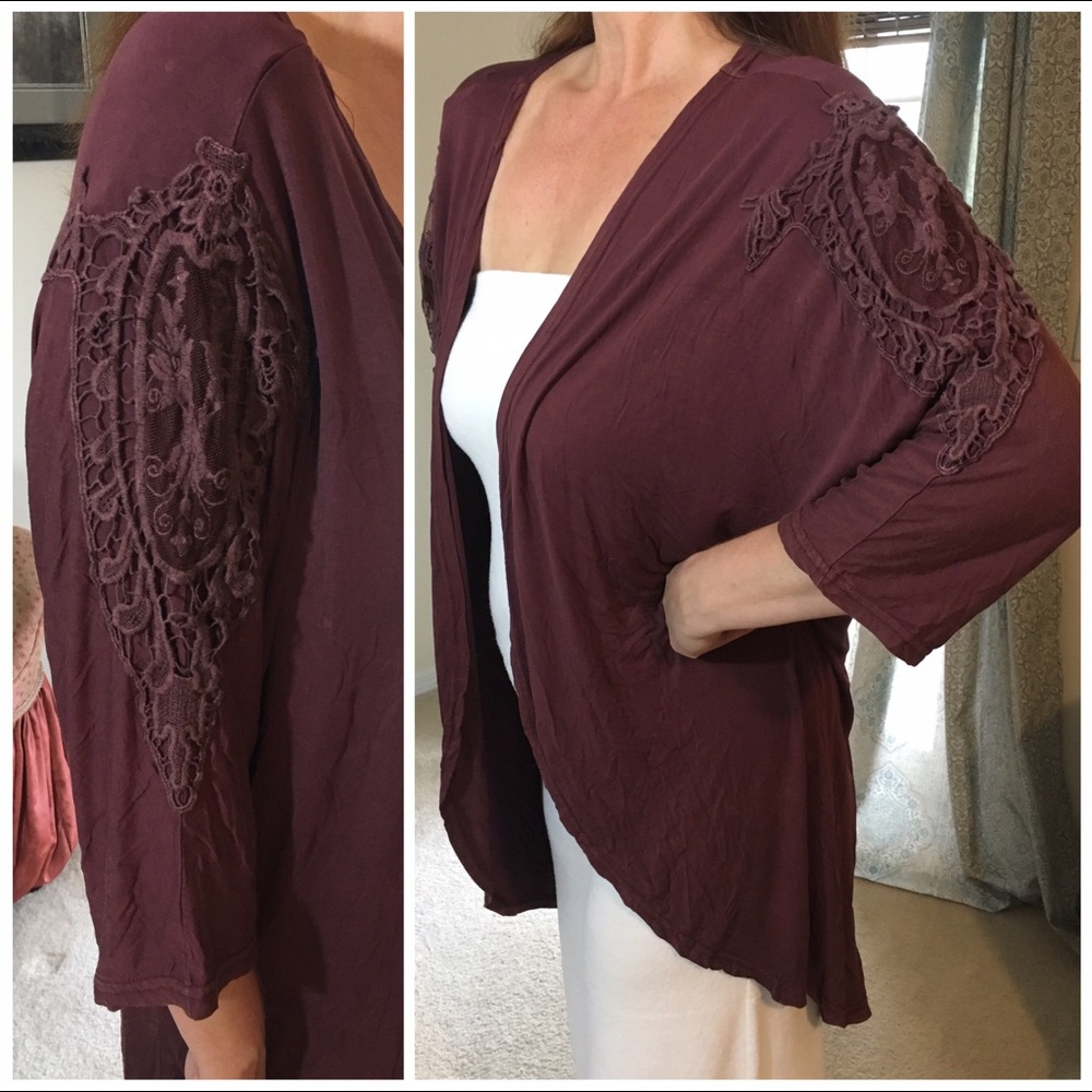 Best & Final! 1 Left!⭐️Burgundy Cocoon Kimono - Picture 2 of 6