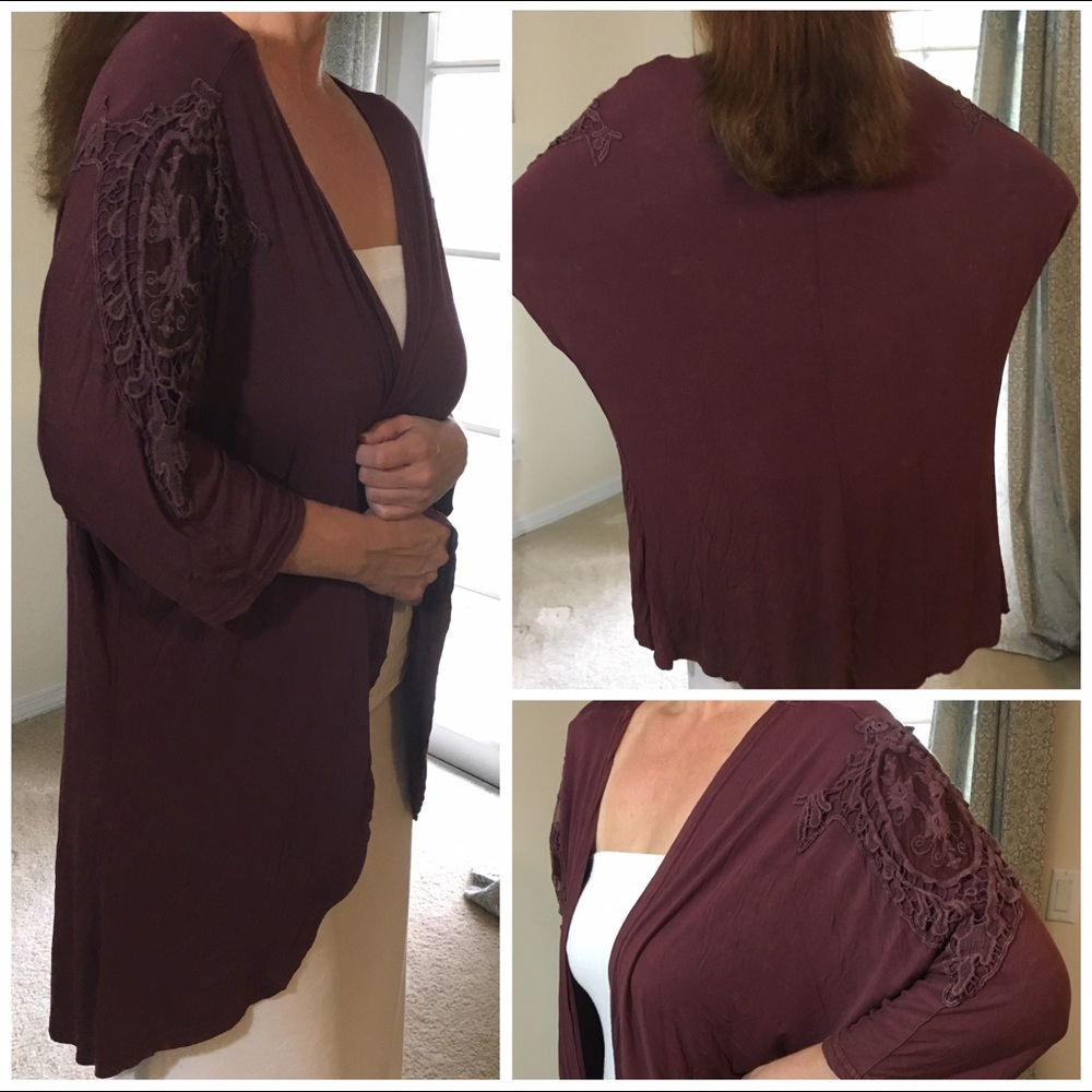 Best & Final! 1 Left!⭐️Burgundy Cocoon Kimono - Picture 4 of 6