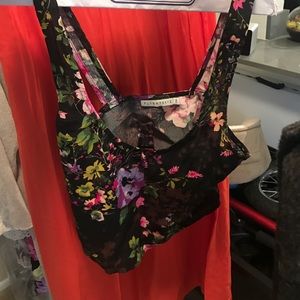 Blue planet floral crop top