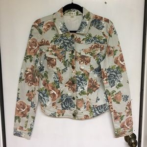 Floral denim jacket