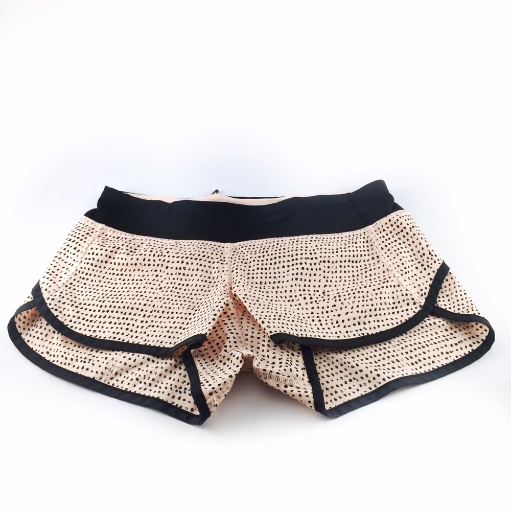 Lululemon Pink & Black Polka Dot Speed Shorts