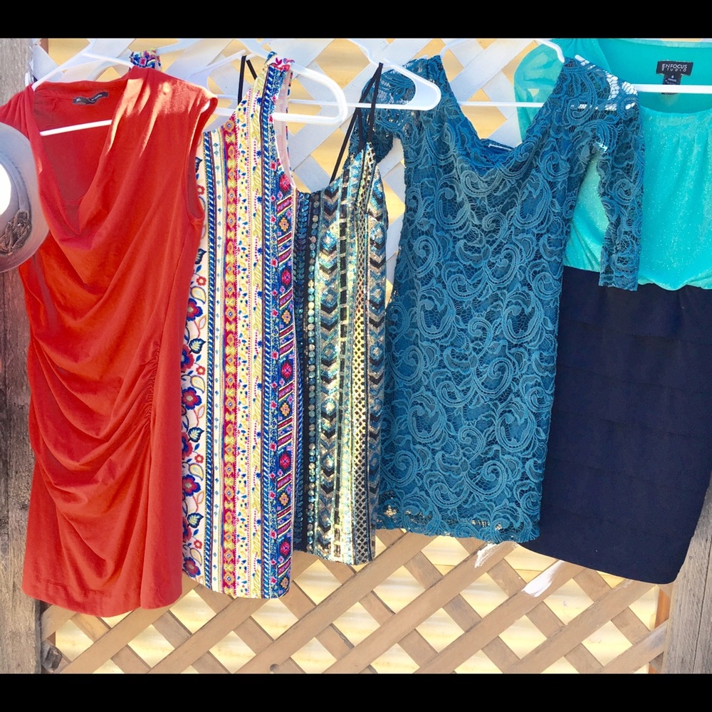 5 dresses, evening/club/ fancy