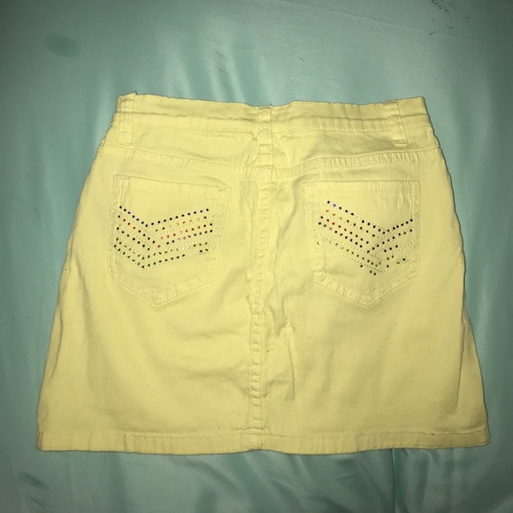 children's, yellow, jean, mini skirt - Picture 3 of 3