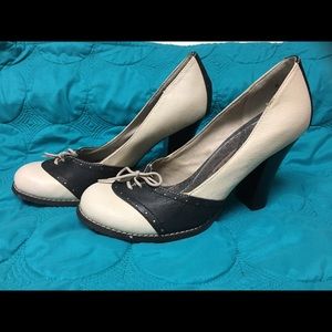 BC footwear heeled saddle shoes