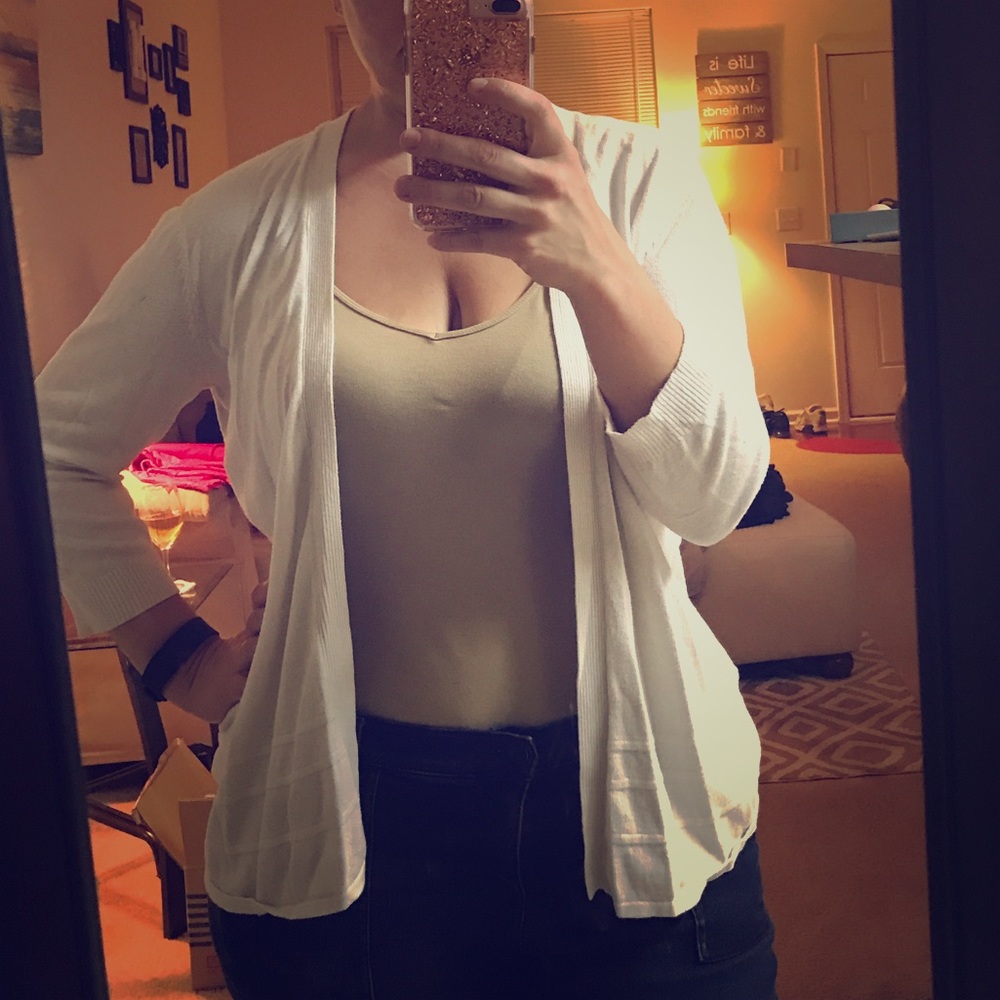 White cardigan