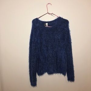 Fuzzy blue sweater