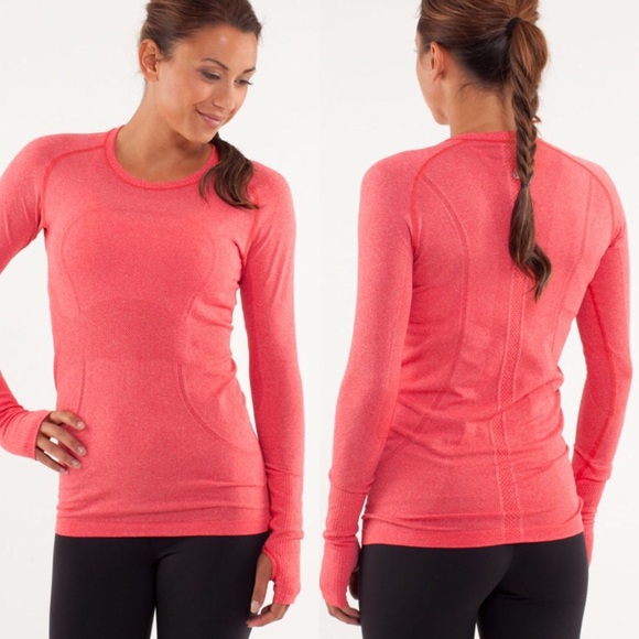 lululemon athletica Tops - Lululemon Run Swiftly Long Sleeve Shirt Currant 6