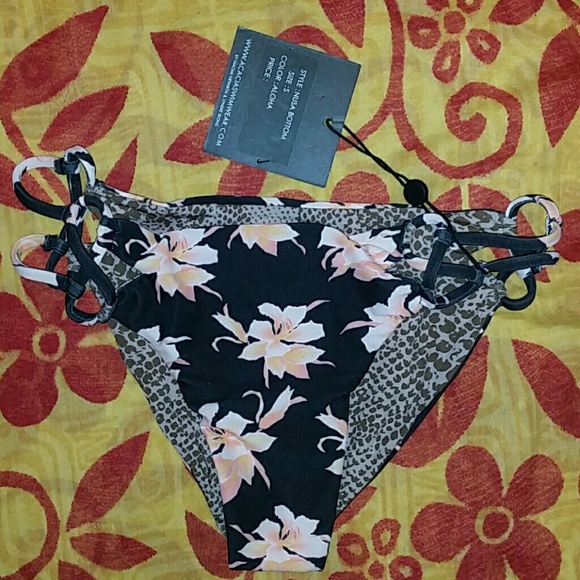 New acacia black vintage aloha nusa bikini bottom - Picture 4 of 6
