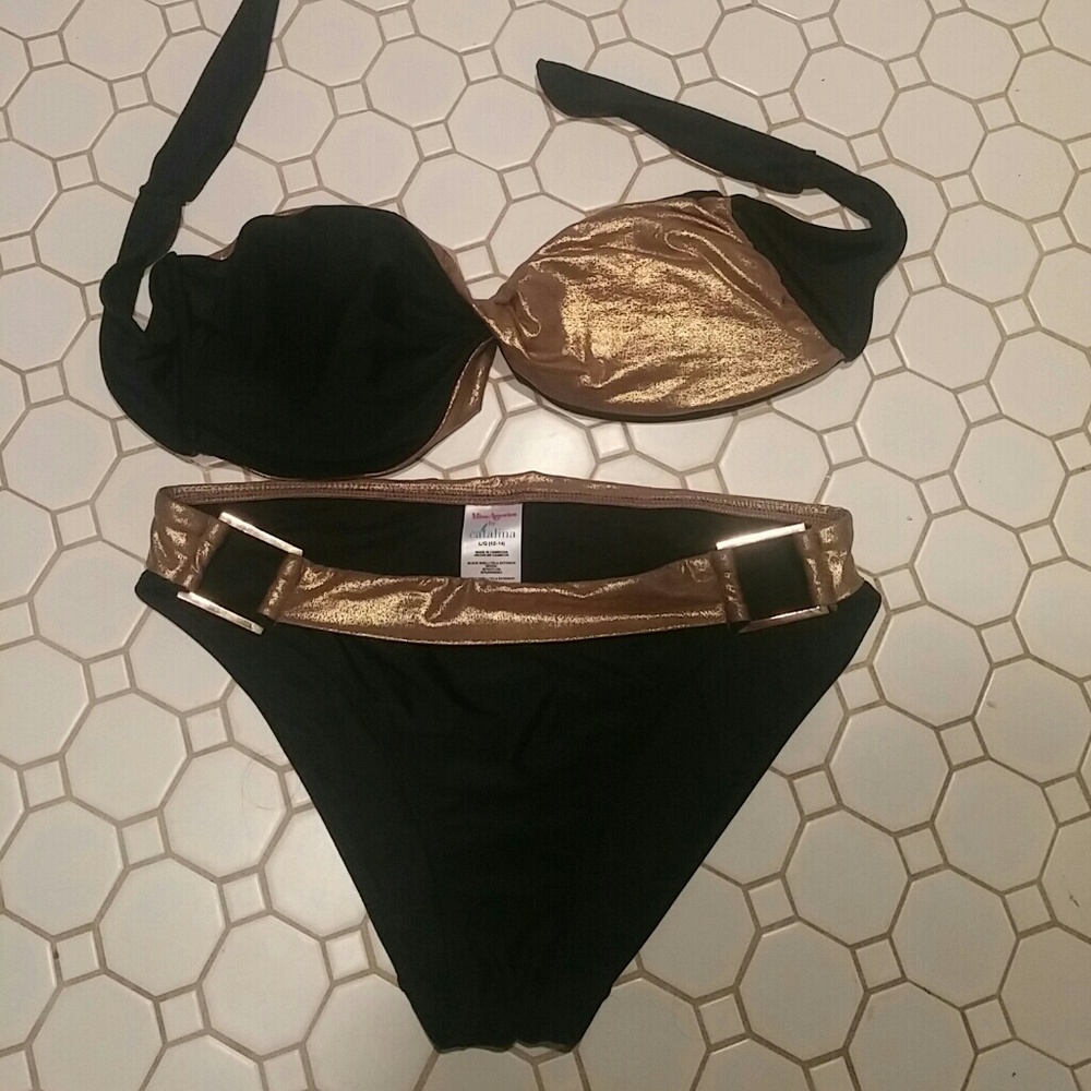 Gorgeous Gold & Black Bikini