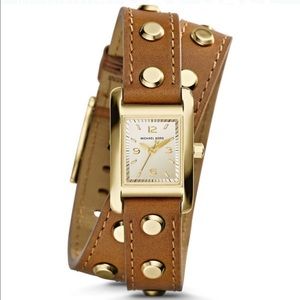 Michael Kors leather studded watch