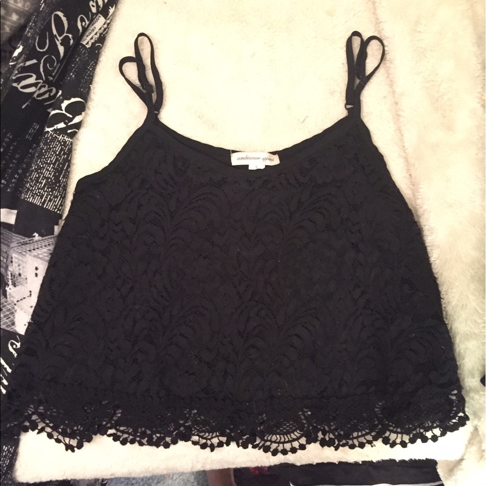 Ambiance Apparel Lace Crop Top