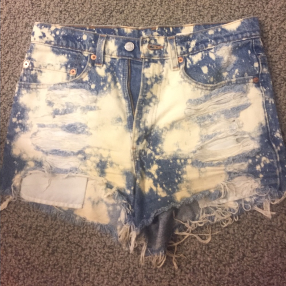 Distressed American flag Levi shorts