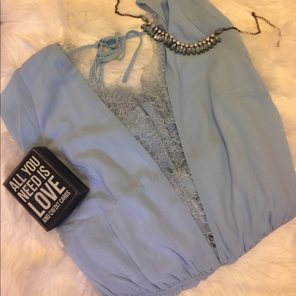 โ๏ธSALEโ๏ธโจHost Pickโจ ๐ Baby Blue Romper๐ - Picture 2 of 6