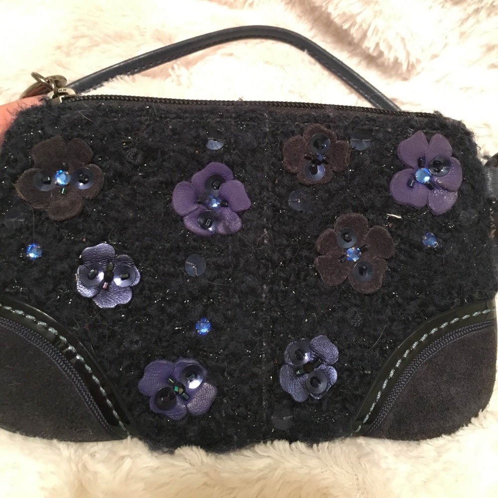 COACH floral wristlet with keychain