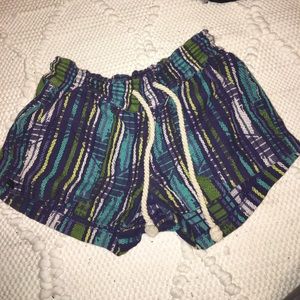 beachy striped roxy shorts size small