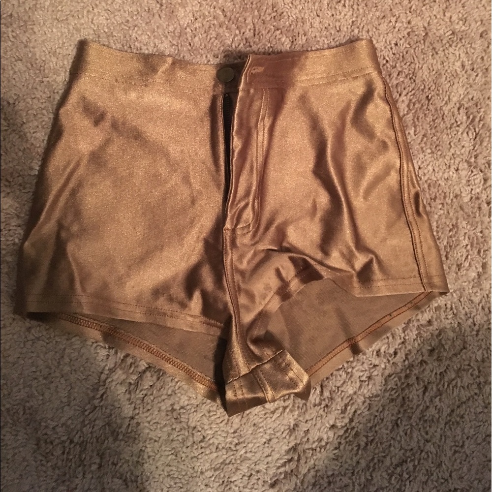 American apparel gold disco shorts size small