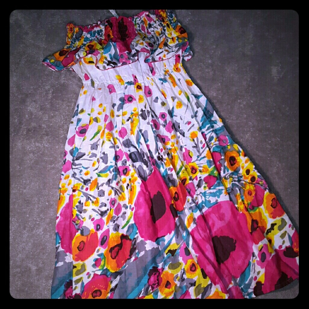 Vintage Floral Watercolor Midi Dress