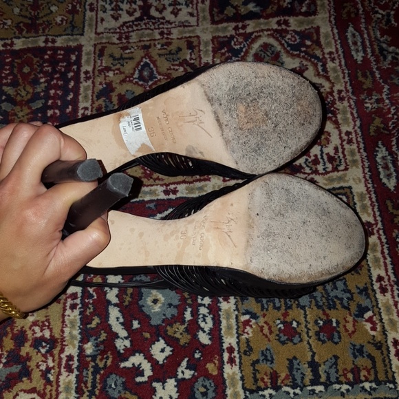 Giuseppe Zanotti Design Black Peep Toe Heels - Picture 4 of 7