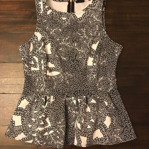 Peplum Shirt | Black and White