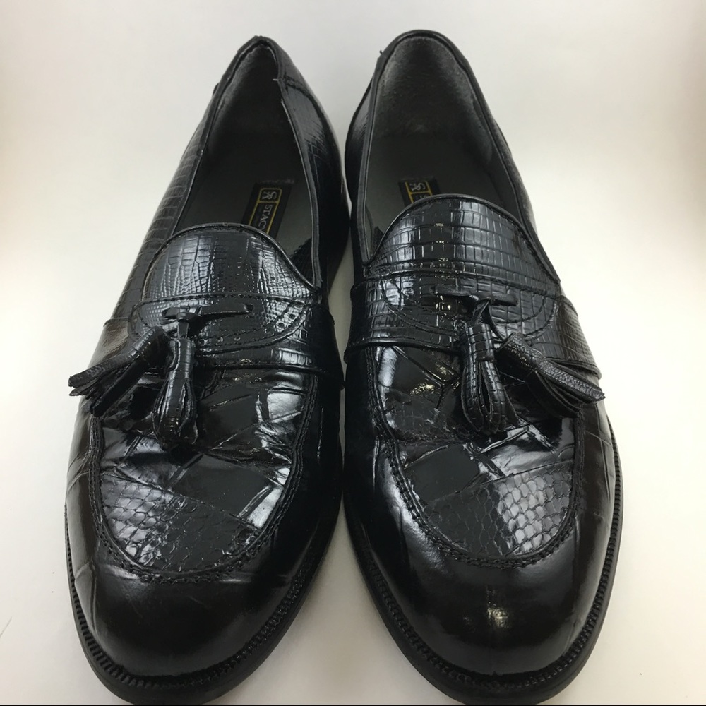 Men STACY ADAMS Genuine Snake Slip-On Loafer 8.5M