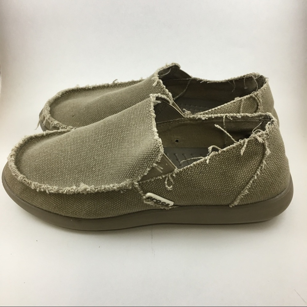 MEN CROCS SANTA CRUZ SIZE 7 SLIP ON CANVAS LOAFERS