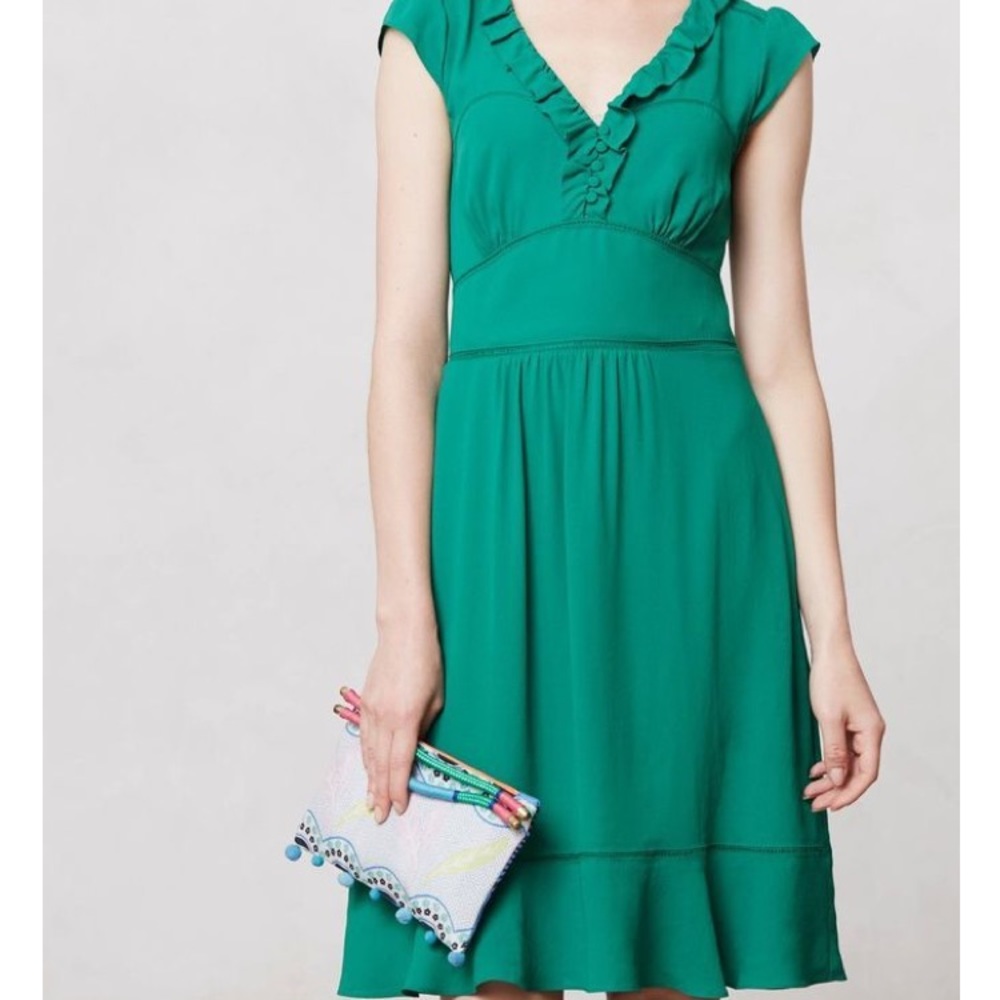 Anthropologie Maeve green dress