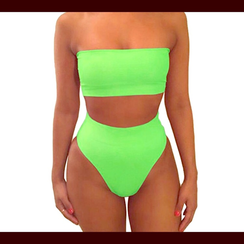 Neon Green Two Piece Bathing suit