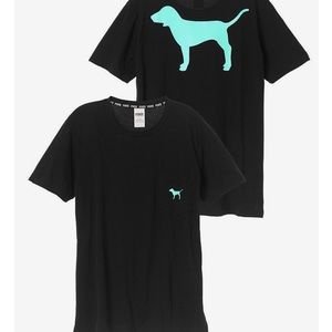 Vs black shirt with light blue logo